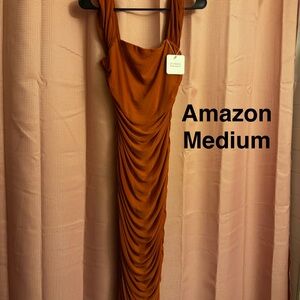 Amazon Rust Orange Midi Dress
